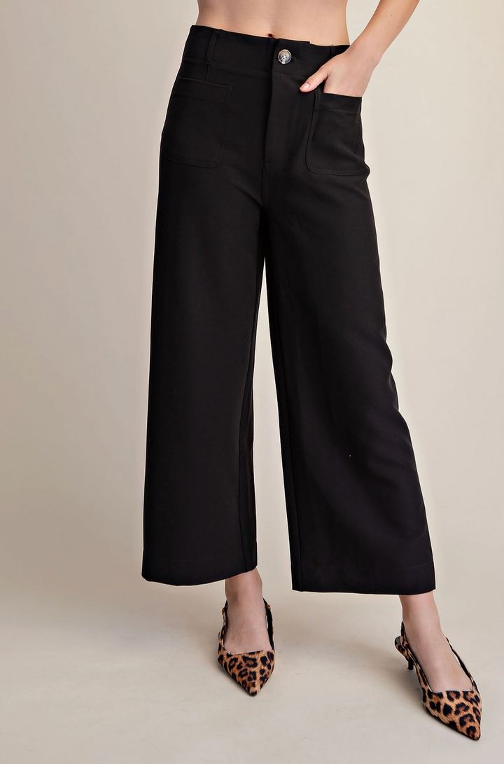 Colette Cropped Wide-Leg Stretchy Pant
