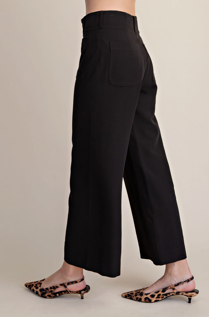Colette Cropped Wide-Leg Stretchy Pant