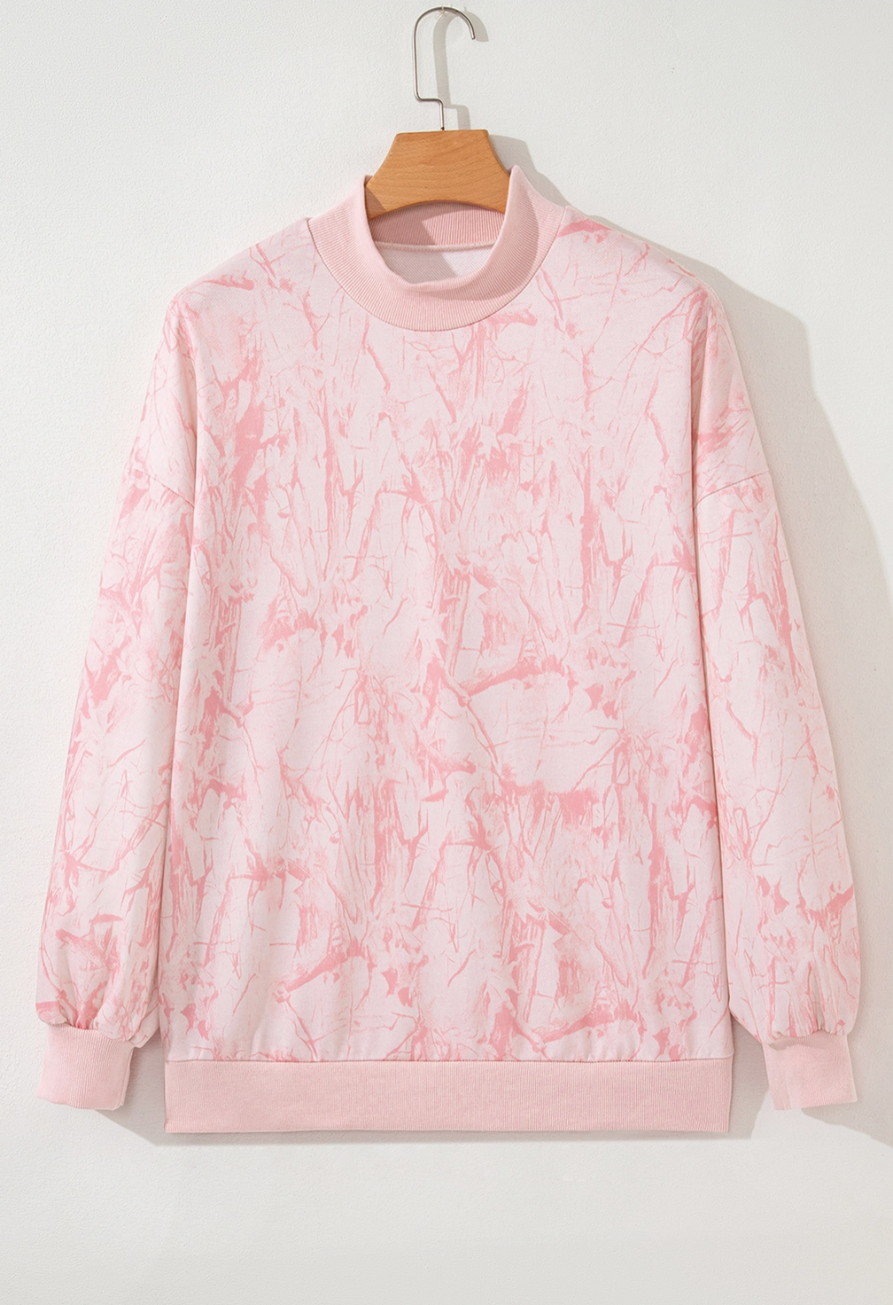 Western Camo Mock Neck Baggy Sweatshirt