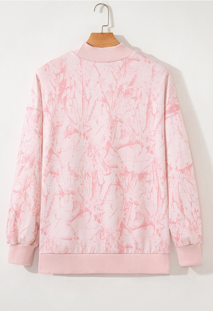 Western Camo Mock Neck Baggy Sweatshirt