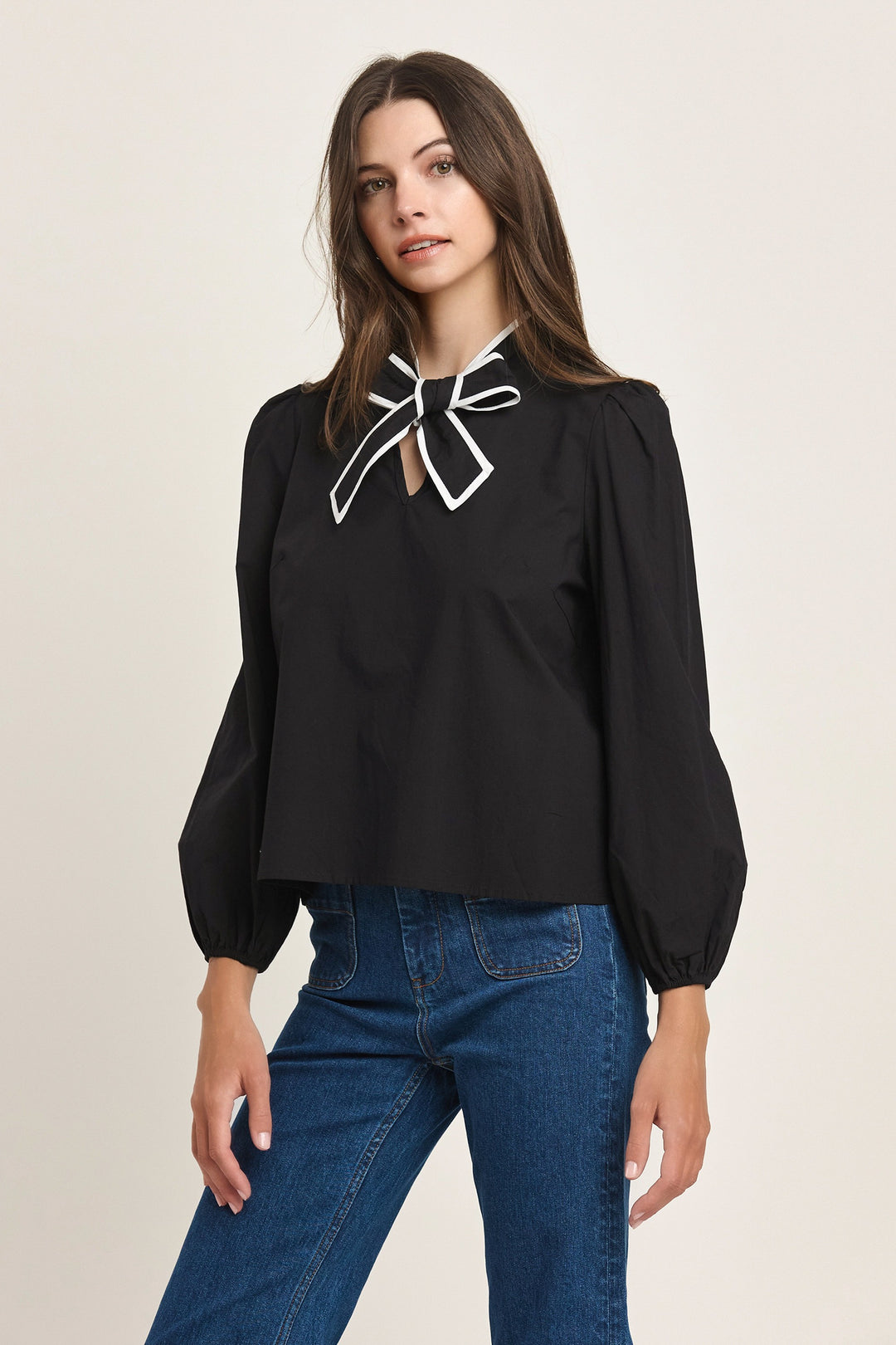 Color Block Bow Detailed Top