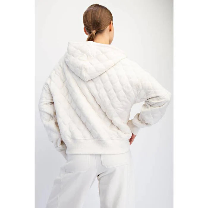 Quilted Quarter Zip Hoodie Jacket