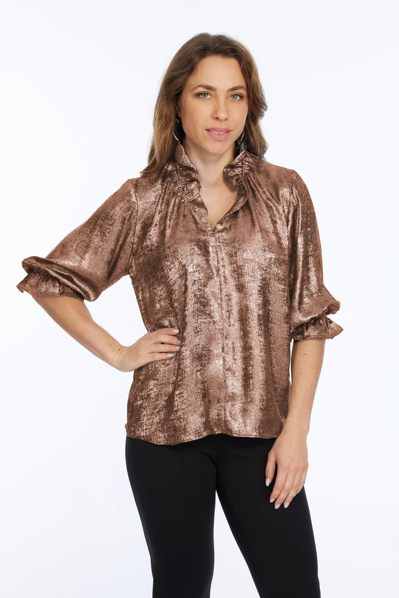 Blossom Ruched Neck Top