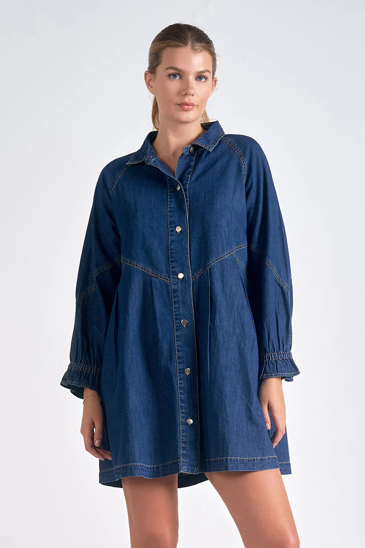 Button Denim Dress