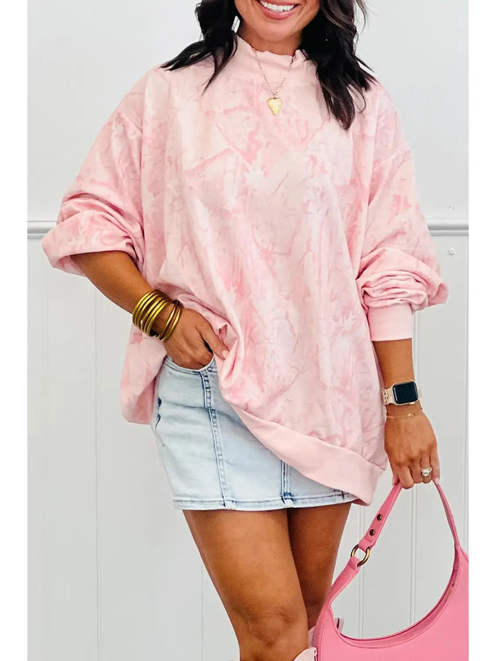 Western Camo Mock Neck Baggy Sweatshirt