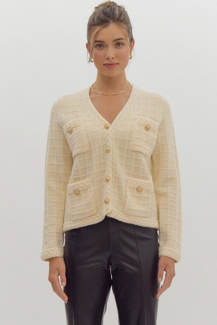 Knit Button Up Cardigan