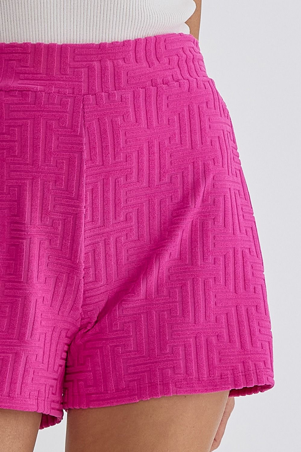 Terry Cloth Geometric Shorts