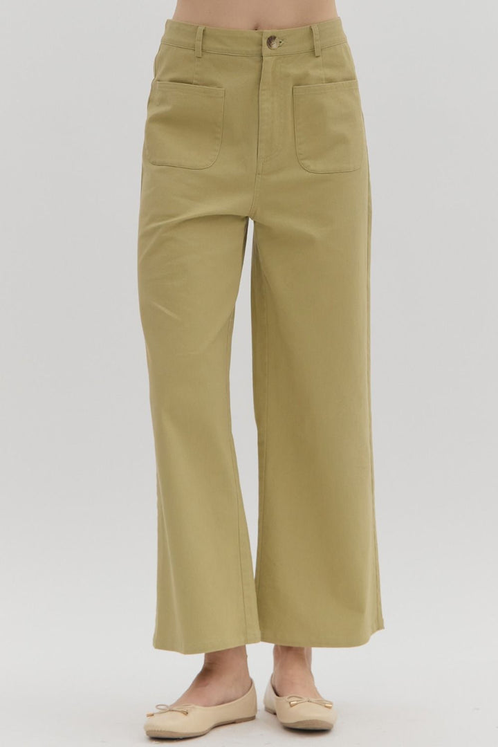Solid High Waisted Pant
