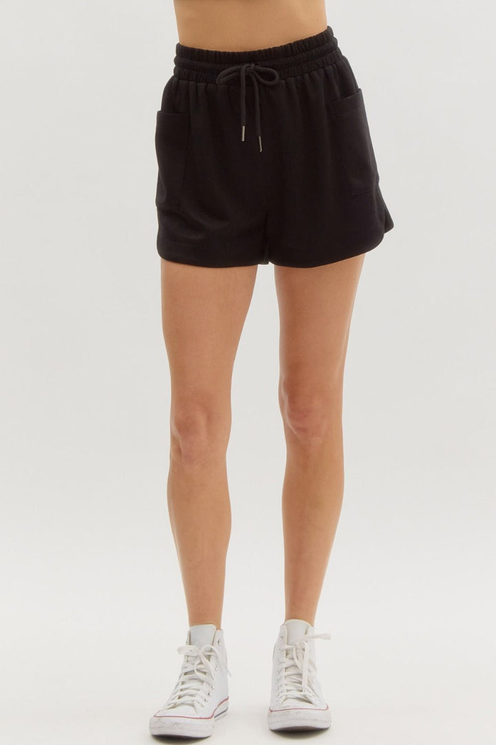 Side Slit Solid Shorts