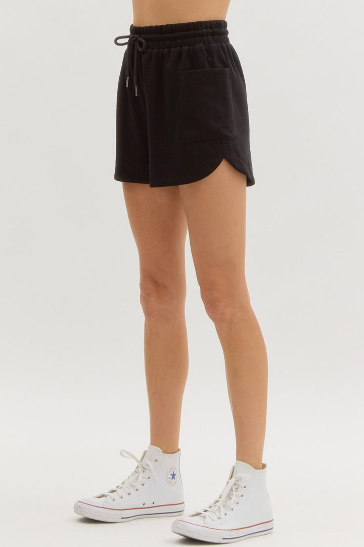 Side Slit Solid Shorts