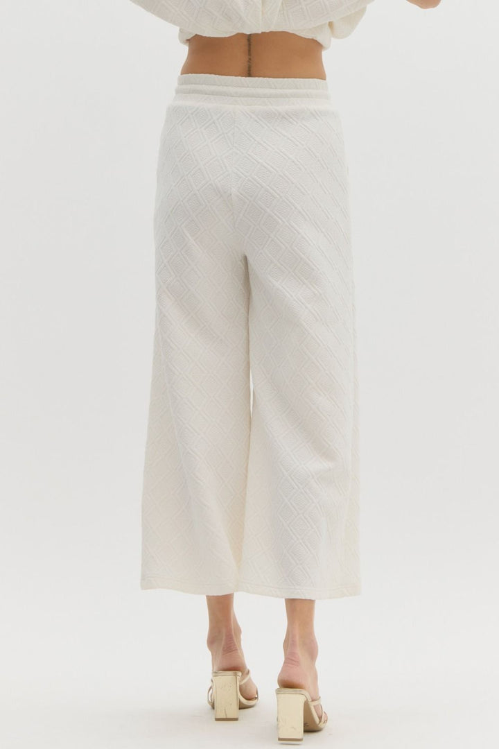 Embossed High Waisted Ankle Pant