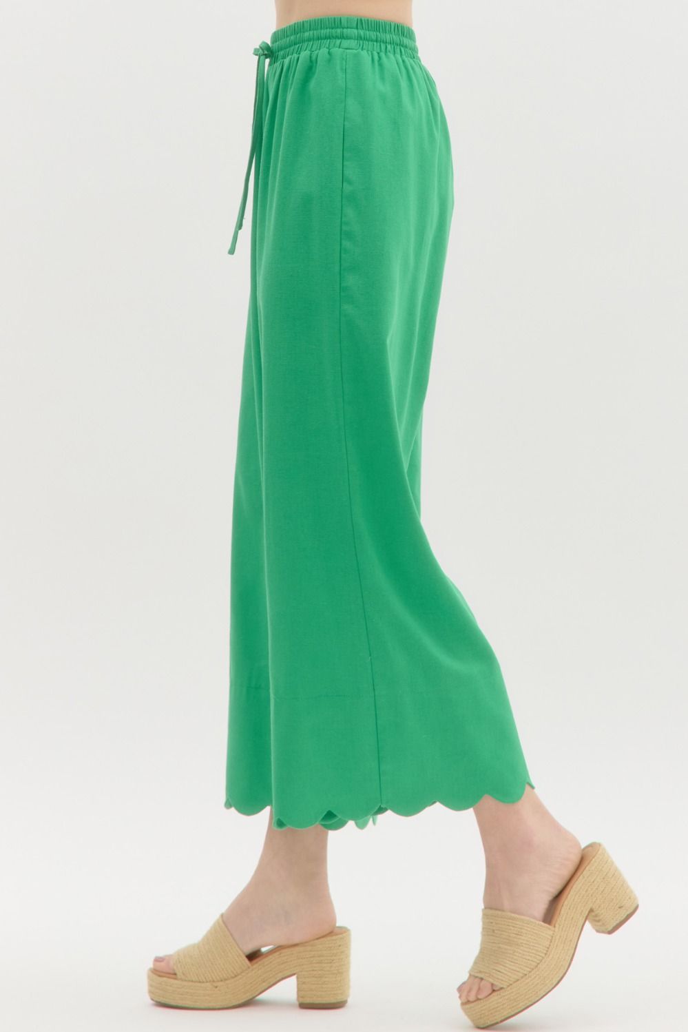 High Waist Scallop Pants