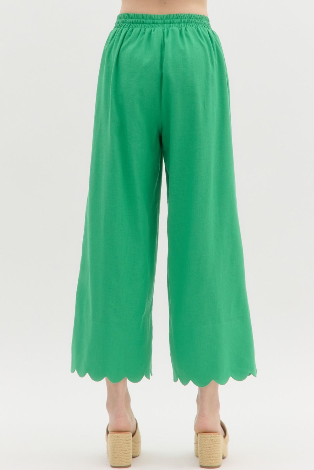 High Waist Scallop Pants