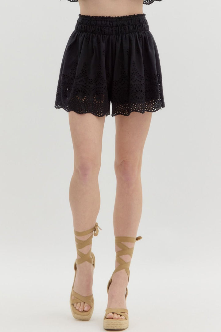 Scalloped Lace Shorts