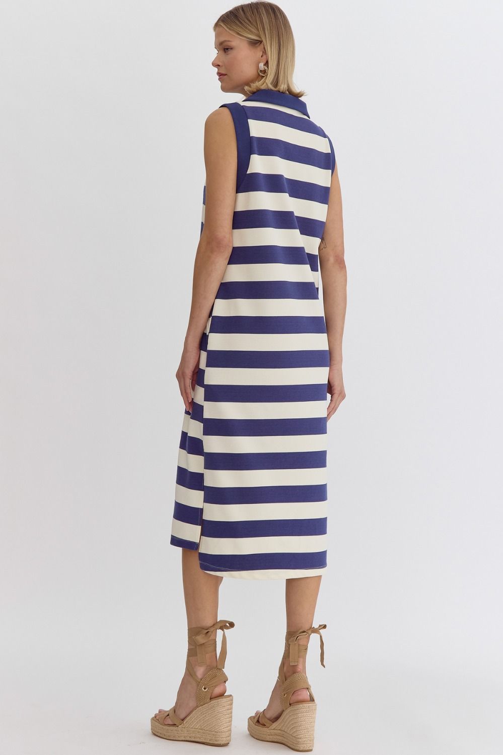 Striped Collared Maxi Dress