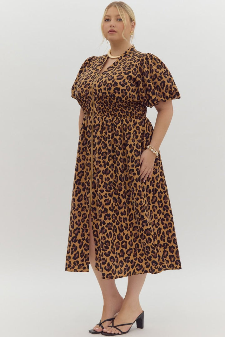 Leopard Print Midi Dress