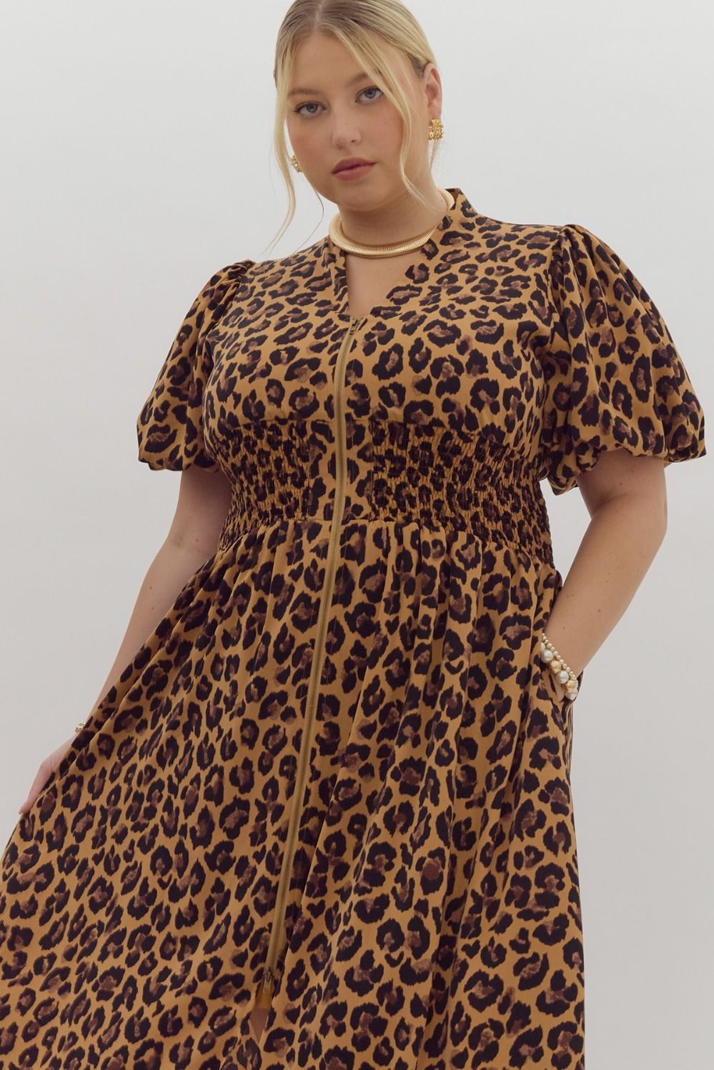 Leopard Print Midi Dress