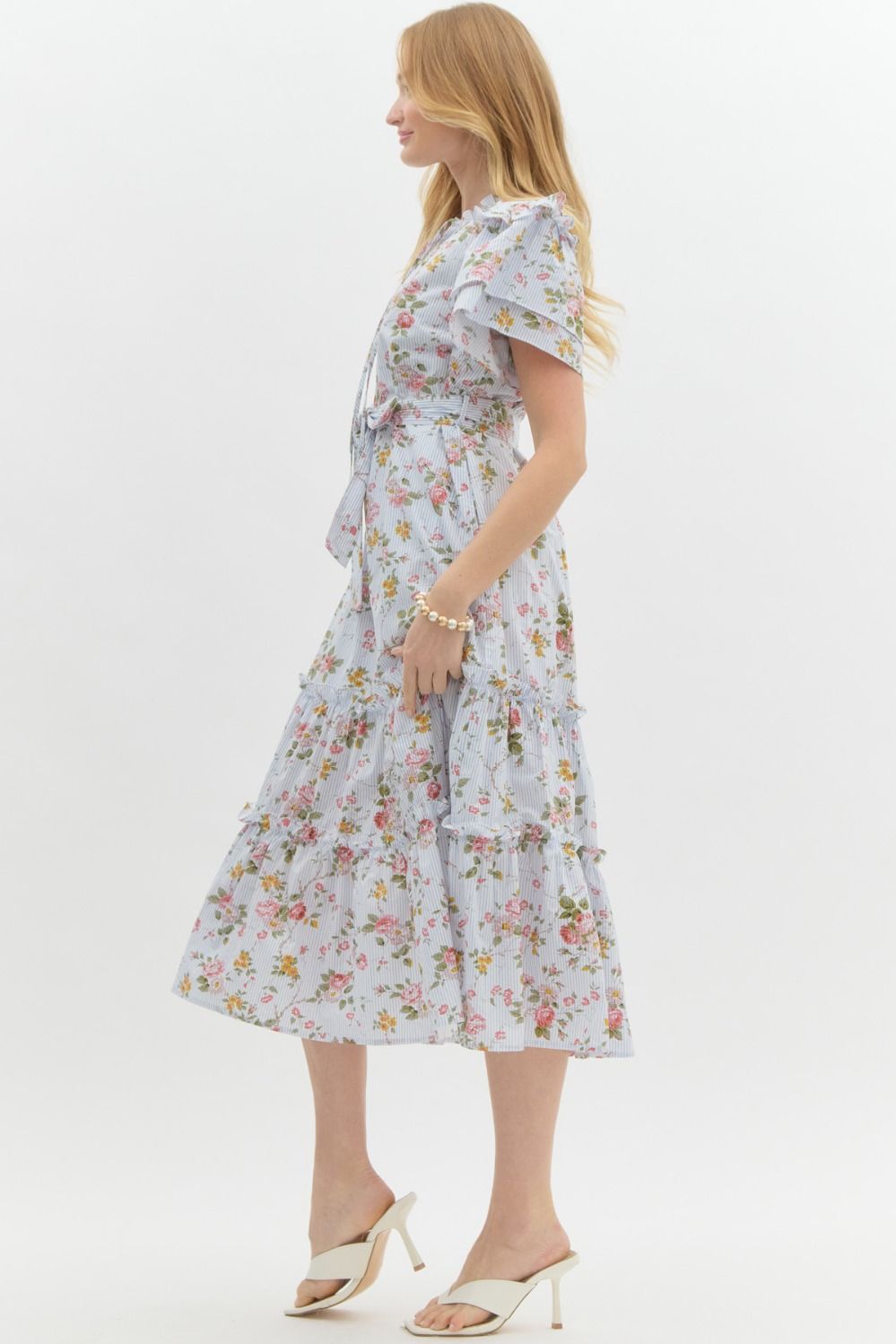 Ruffle Floral Midi Dress