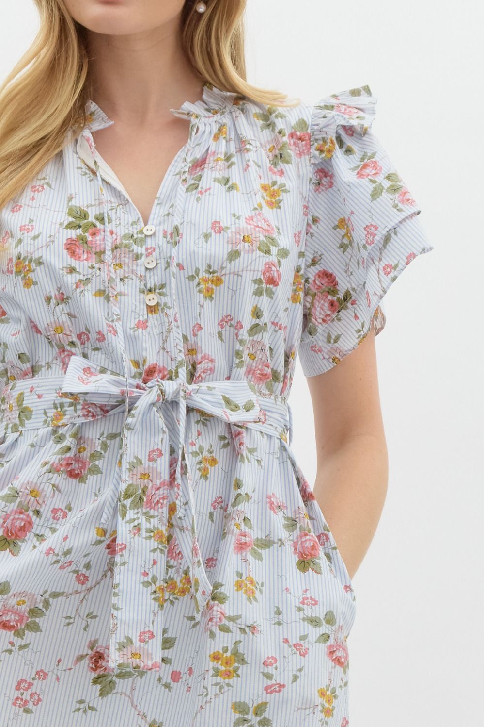 Ruffle Floral Midi Dress