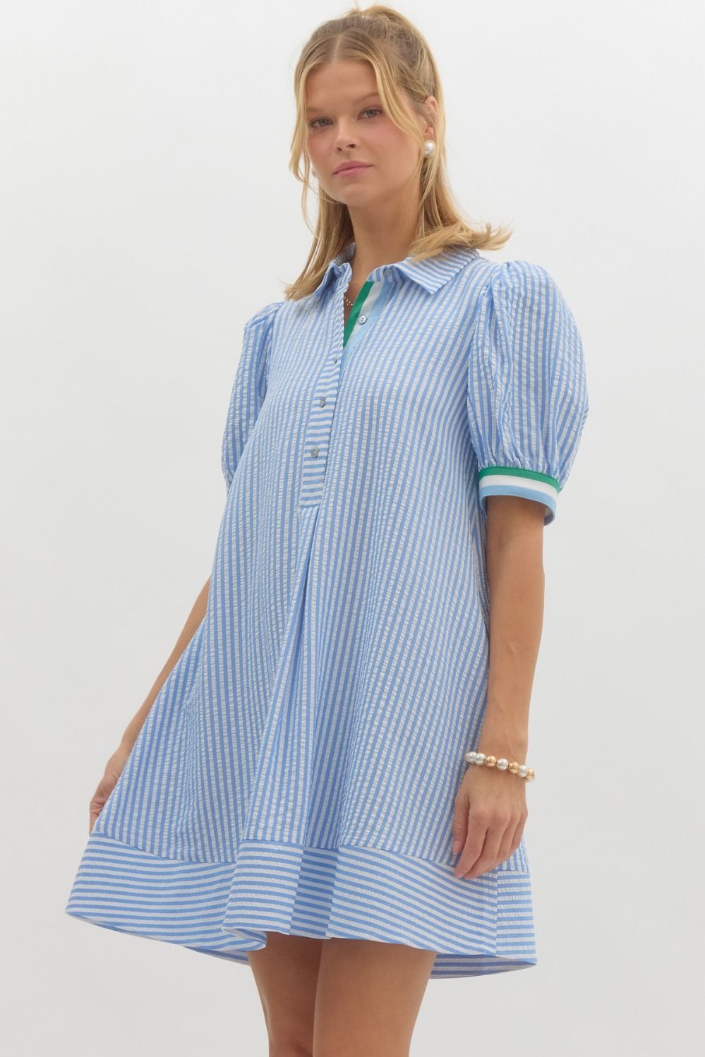 Striped Short Sleeve Dress