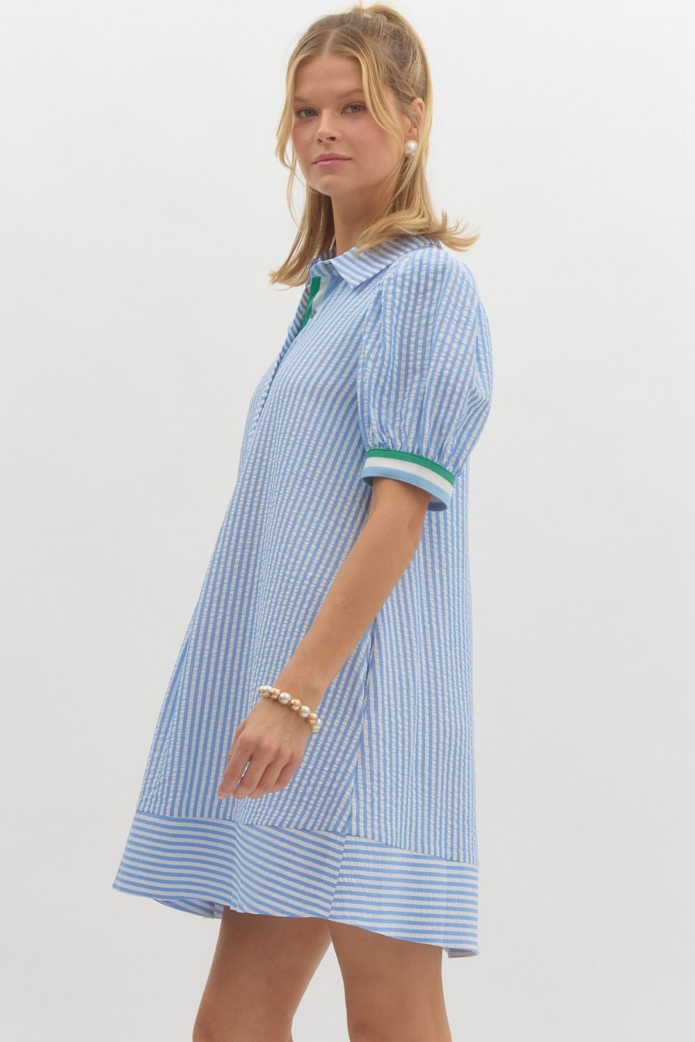 Striped Short Sleeve Dress