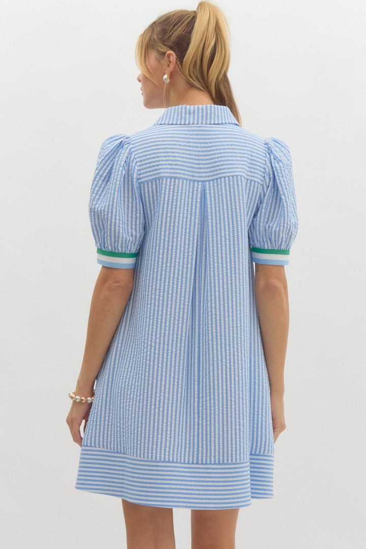 Striped Short Sleeve Dress