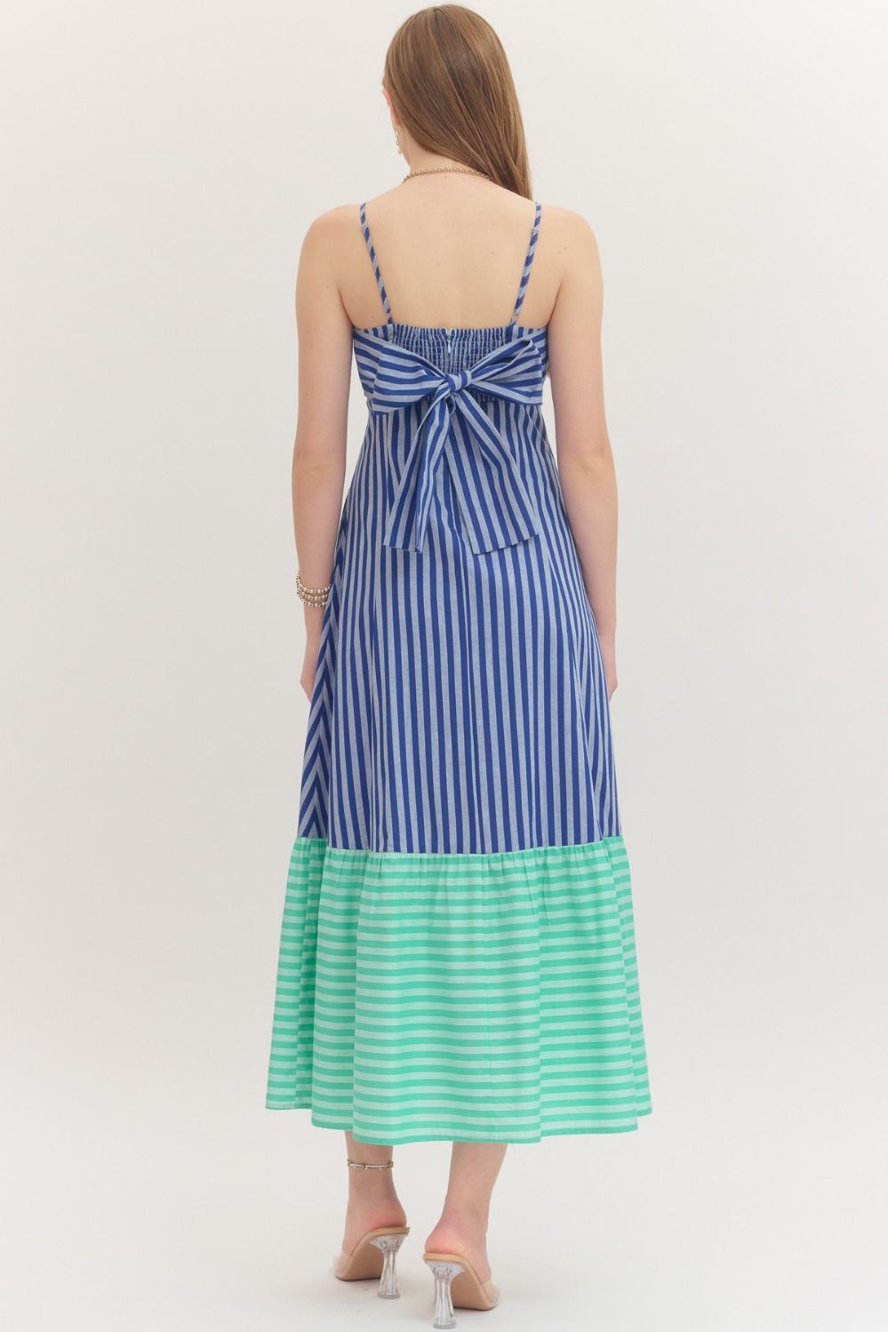 Striped Sleeveless Midi Dress
