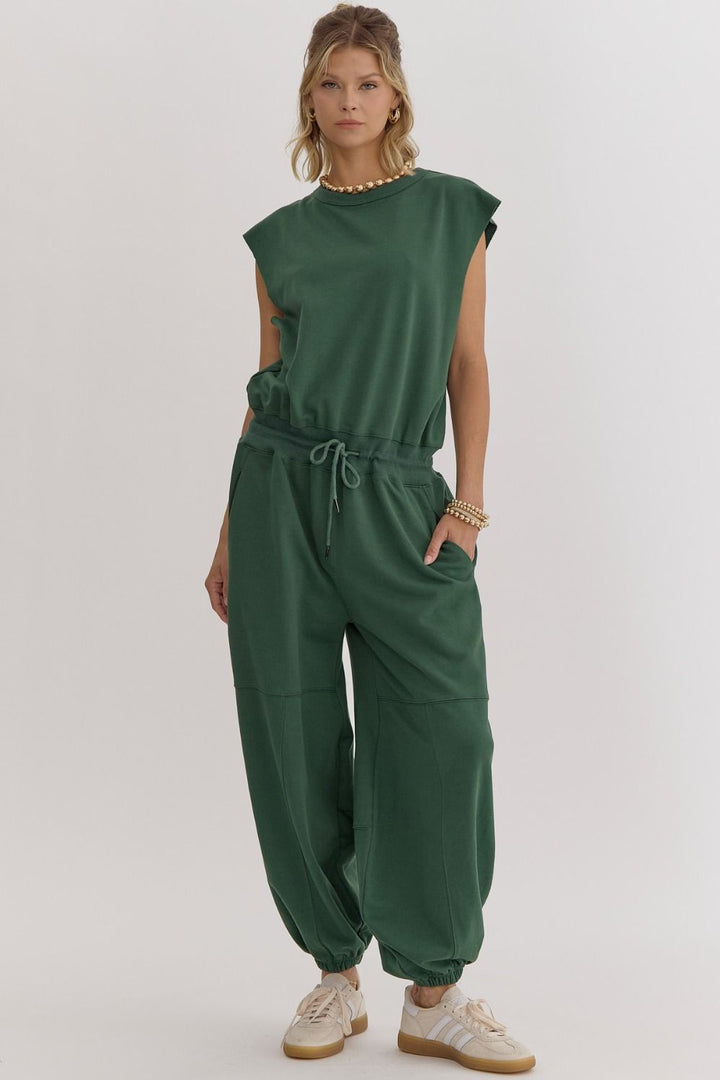 Solid Sleveless Jumpsuit