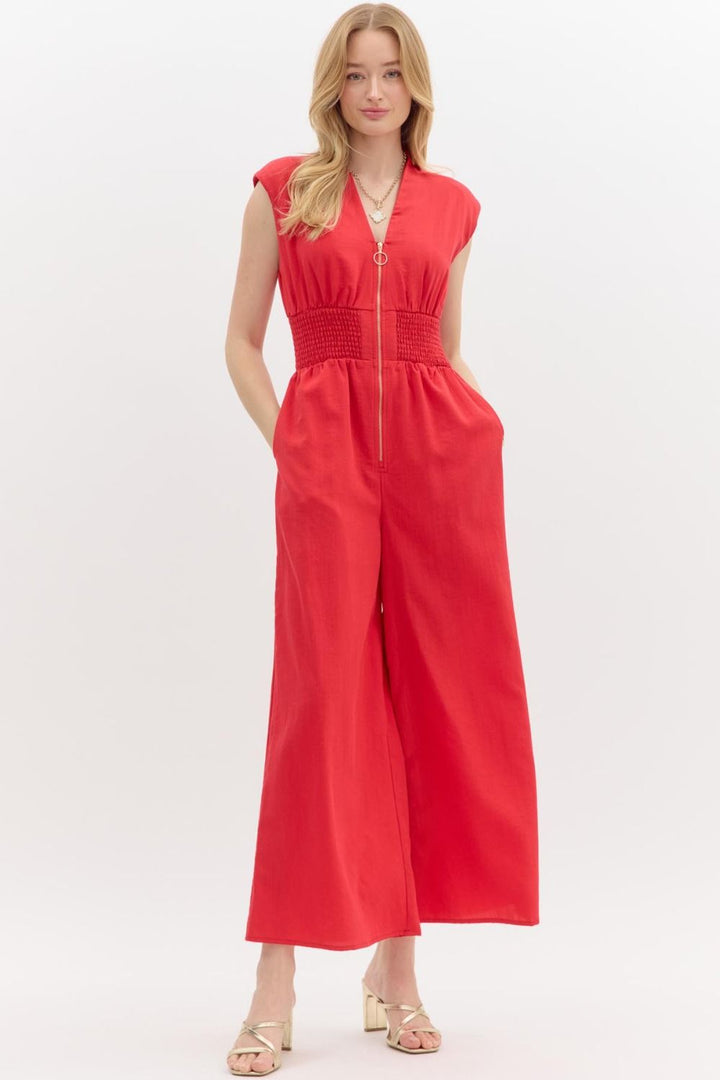 Sleeveless Wide Leg Jumpsuit