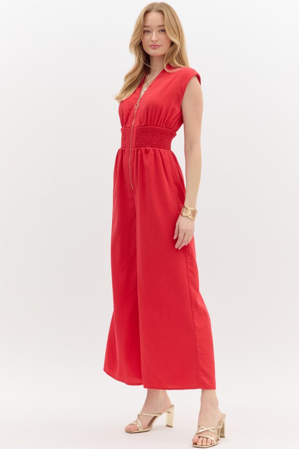 Sleeveless Wide Leg Jumpsuit