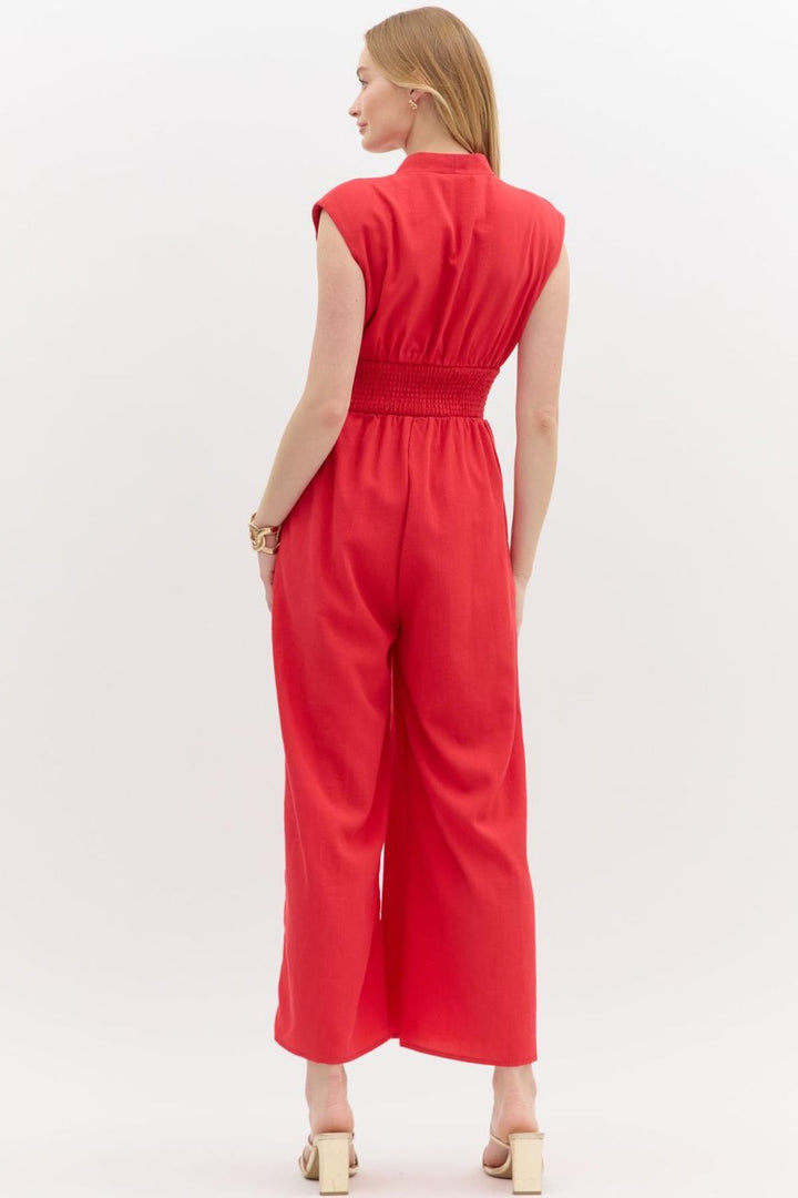 Sleeveless Wide Leg Jumpsuit