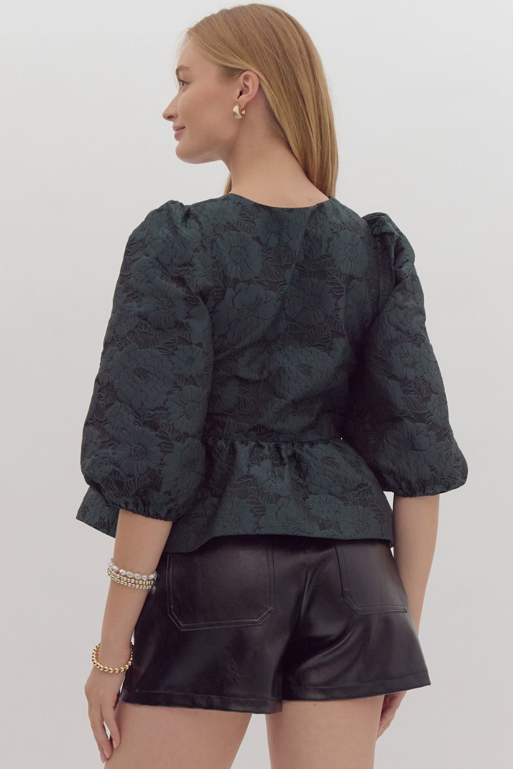 Puff Sleeve Peplum Top