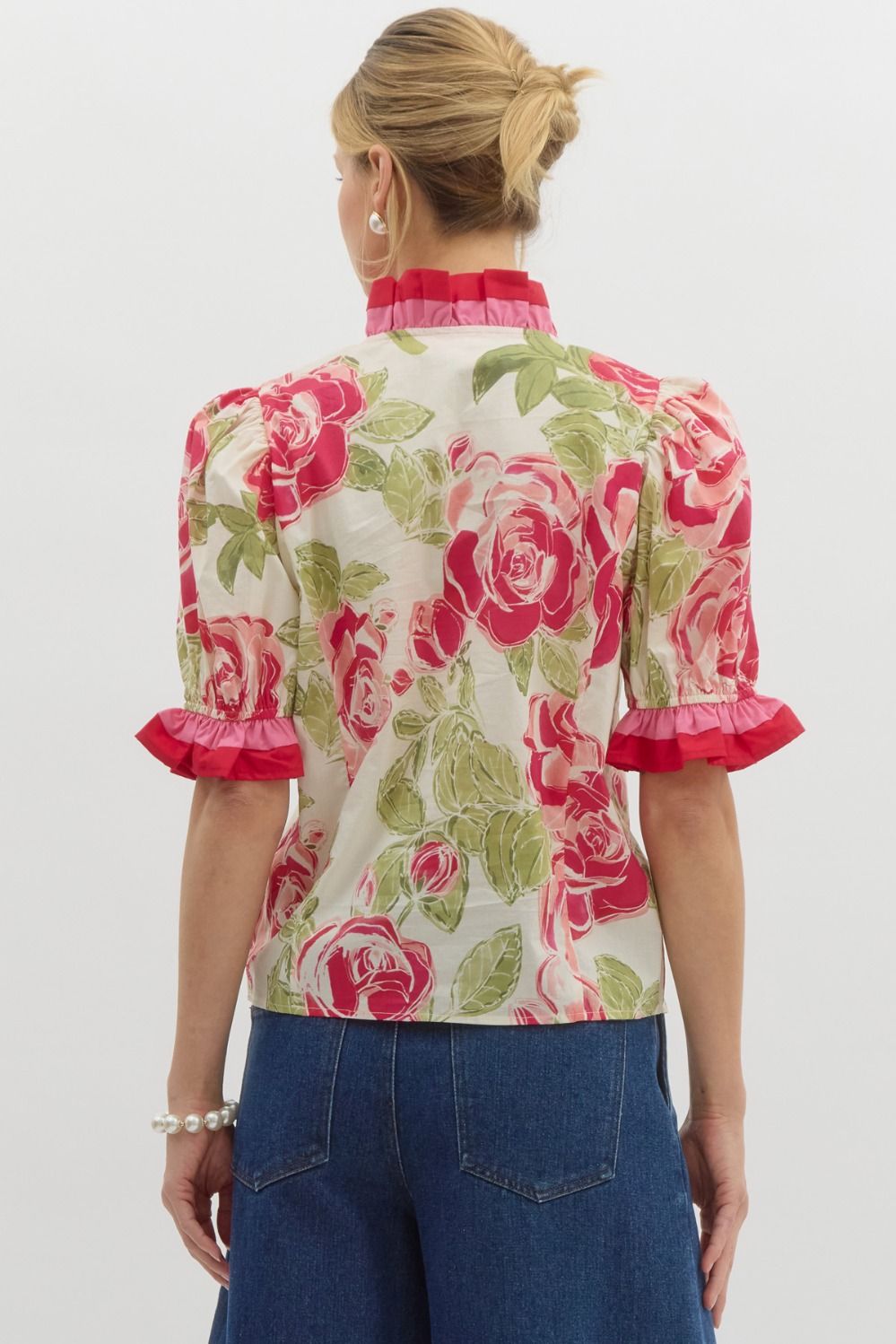 Floral Multicolor Ruffle Top