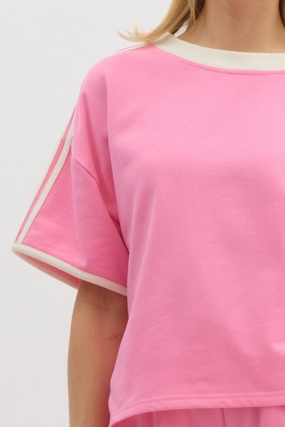 Solid French Terry Short Sleeve Top