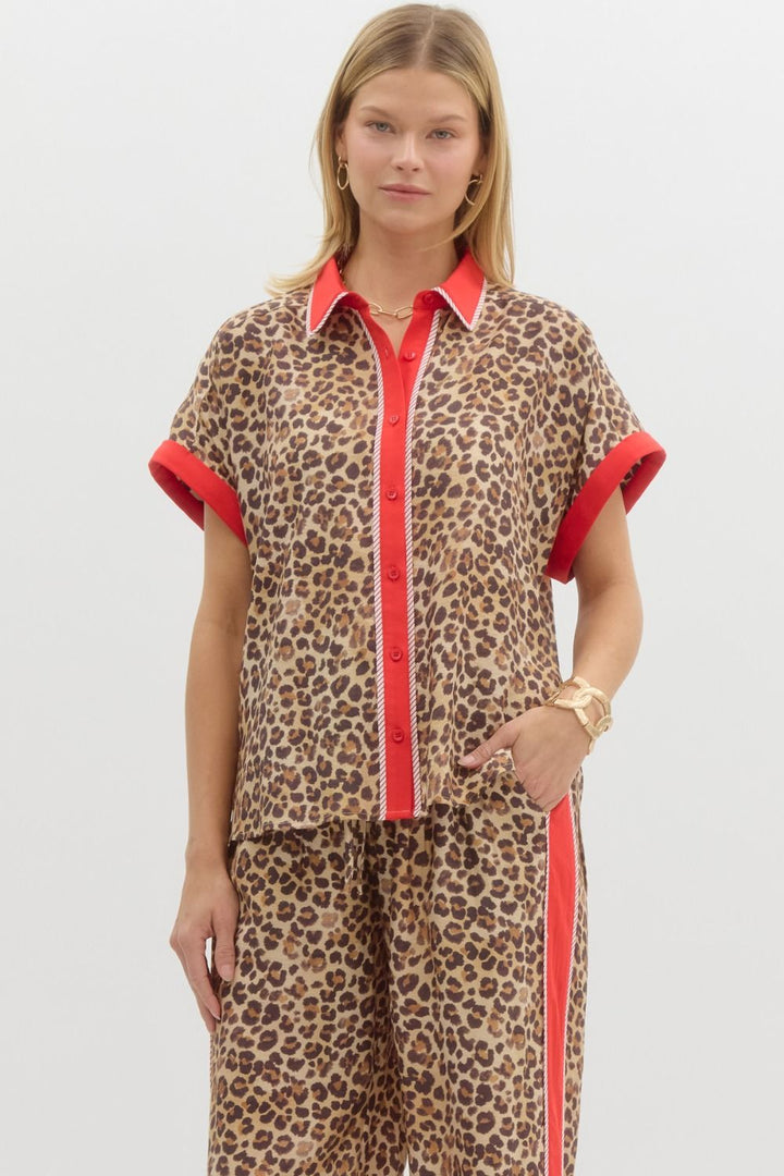 Leopard Short Sleeve Top