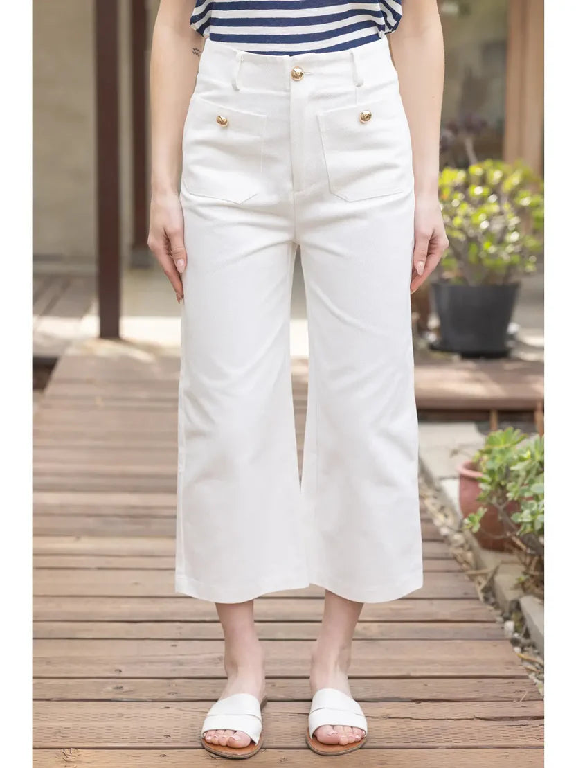 Gold Button Detailed Pant
