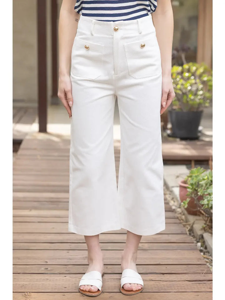 Gold Button Detailed Pant