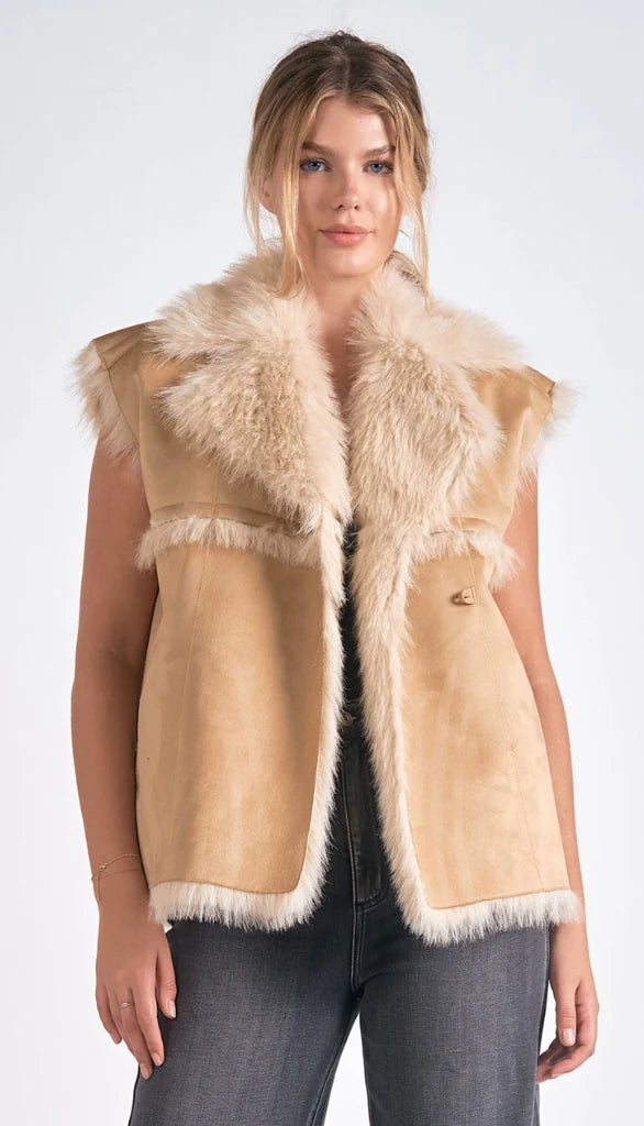 Suede Fur Vest