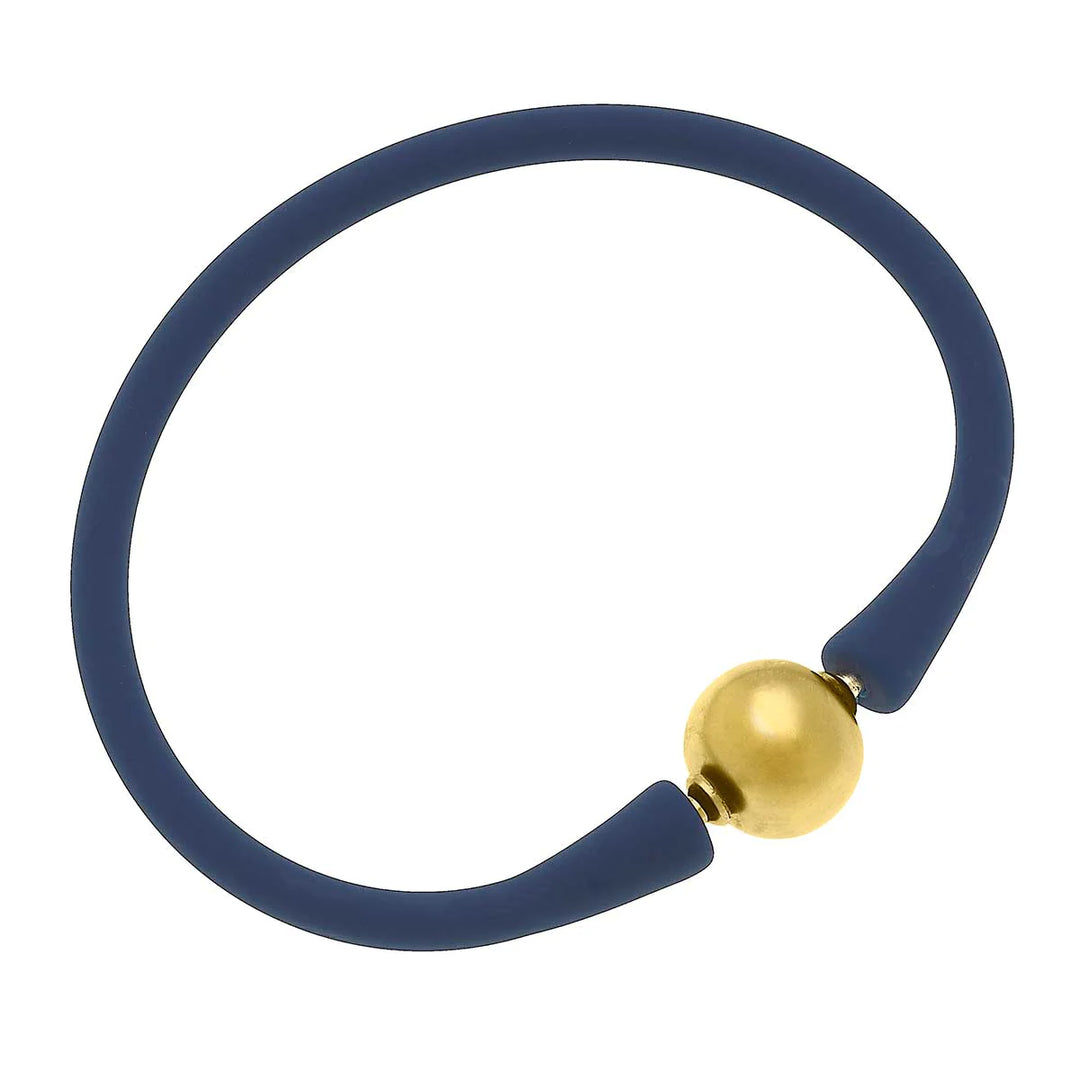 24K Gold Ball Bead Silicone Bracelet
