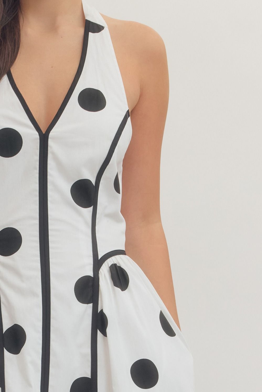 Polka Dot Halter Midi Dress