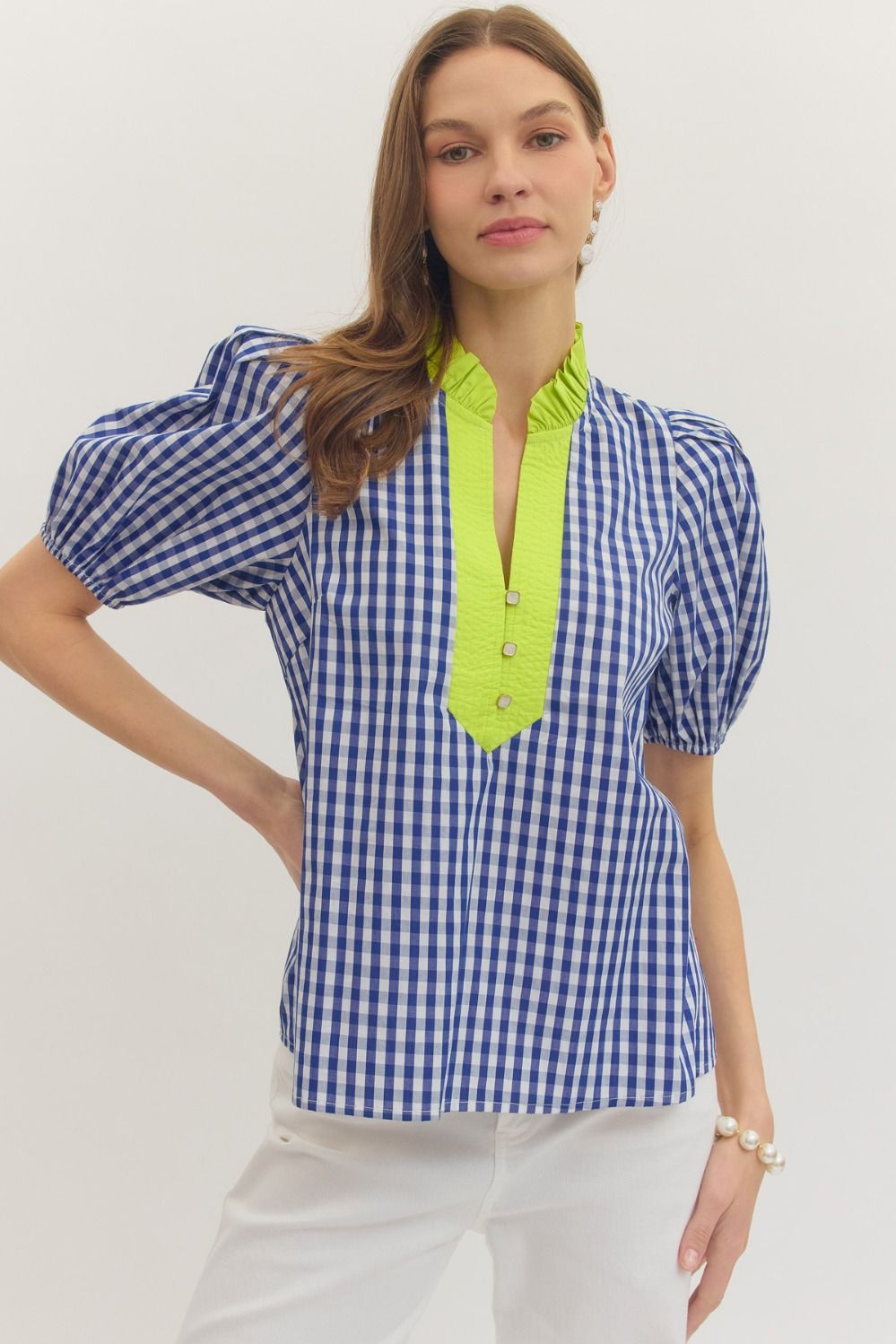 Gingham Short Sleeve Top