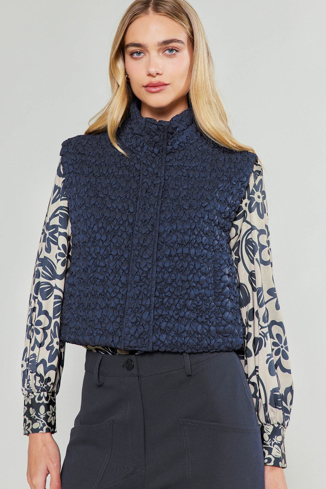 Cropped Quilted Vest