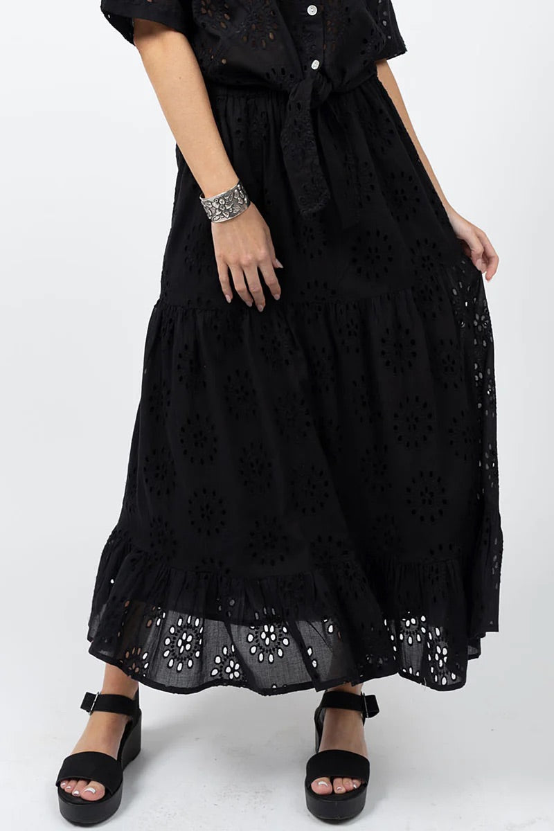 Tiered Eyelet Skirt