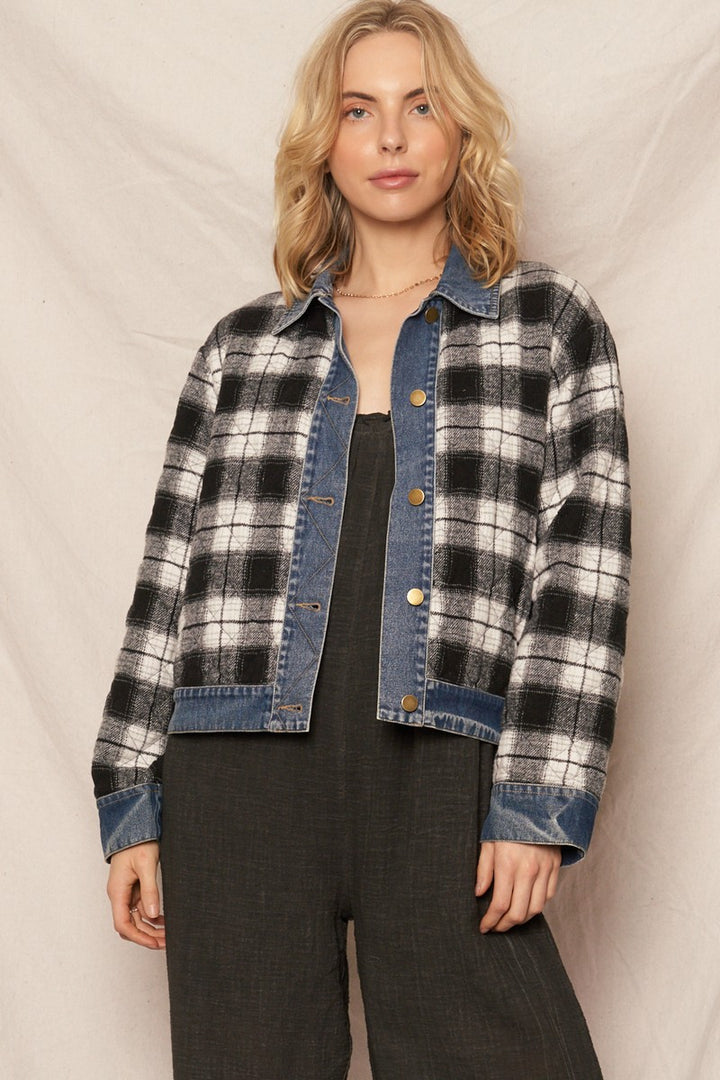 Denim Plaid Jacket