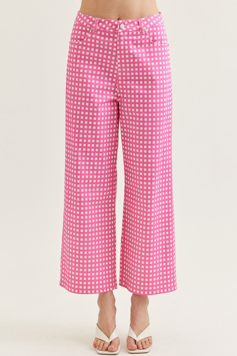 Checkered Wide Leg Pant