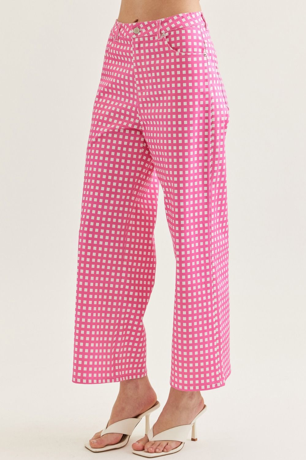 Checkered Wide Leg Pant
