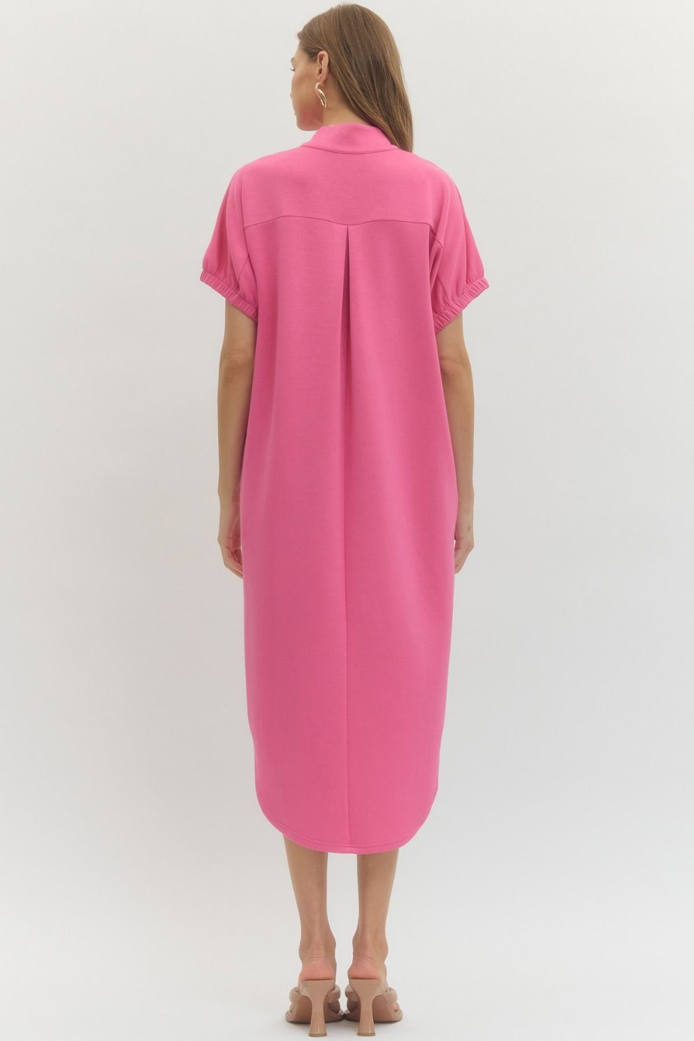 Solid Short Sleeve Dress