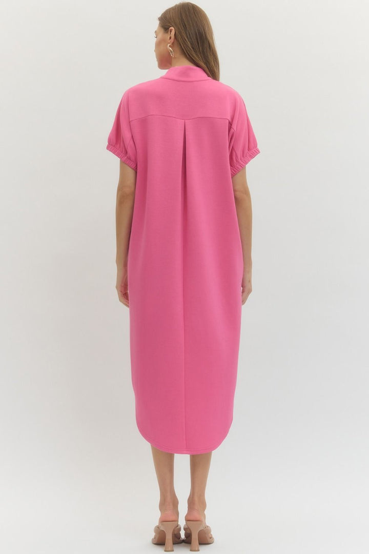 Solid Short Sleeve Dress