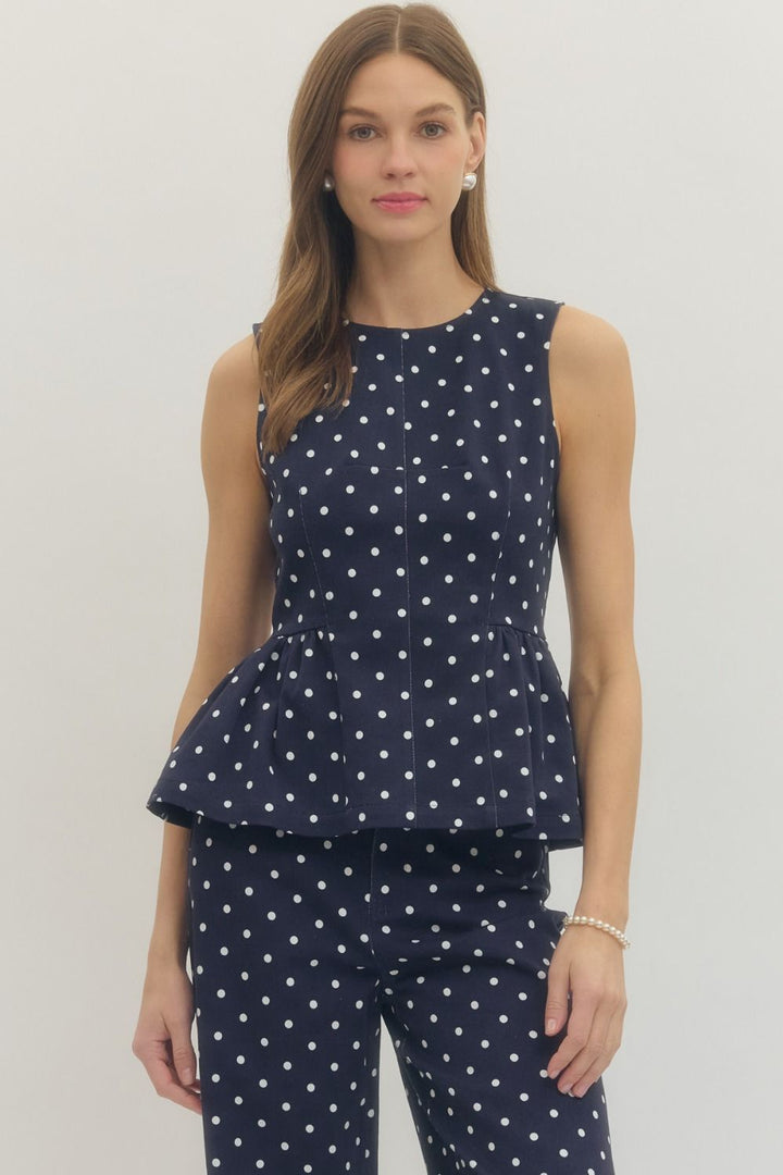 Sleeveless Polka Dot Top
