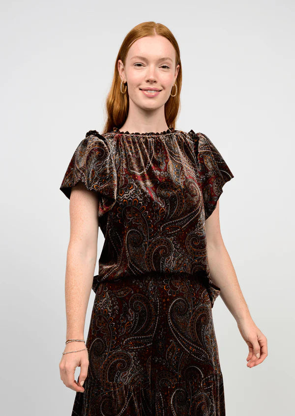 Paisley Flounce Top